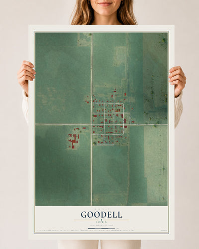 Map of Goodell, Iowa, 24 x 36 inch unframed archival matte print