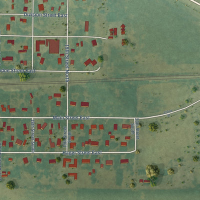 Second close-up of the map of Grand Junction, Iowa print showing more streets and buildings
