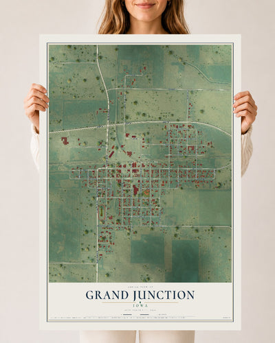 Map of Grand Junction, Iowa, 24 x 36 inch unframed archival matte print