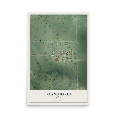 Map of Grand River, Iowa, 12 x 18 inch unframed archival matte print