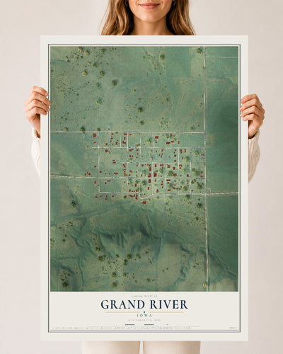 Map of Grand River, Iowa, 24 x 36 inch unframed archival matte print