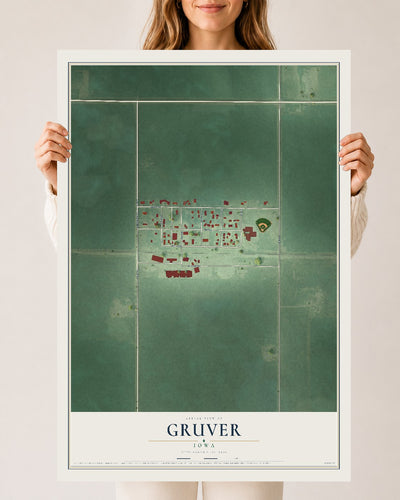 Map of Gruver, Iowa, 24 x 36 inch unframed archival matte print