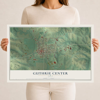 Map of Guthrie Center, Iowa, 12 x 18 inch unframed archival matte print