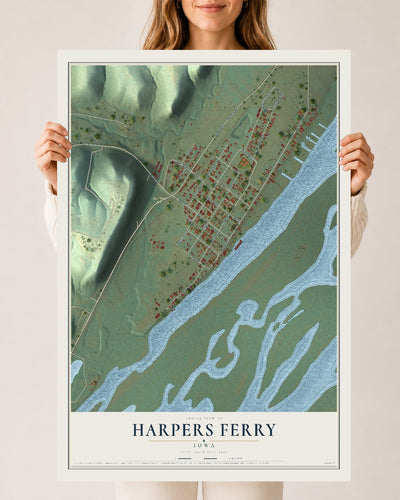 Map of Harpers Ferry, Iowa, 24 x 36 inch unframed archival matte print