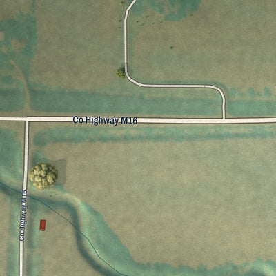 Second close-up of the map of Hastings, Iowa print showing more streets and buildings