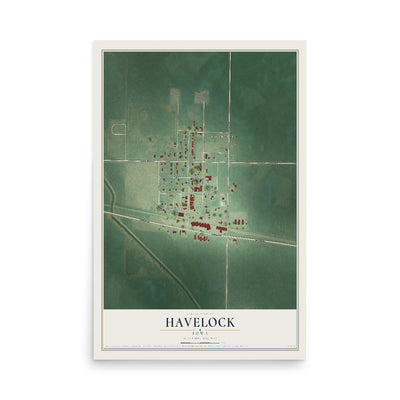 Map of Havelock, Iowa, 12 x 18 inch unframed archival matte print