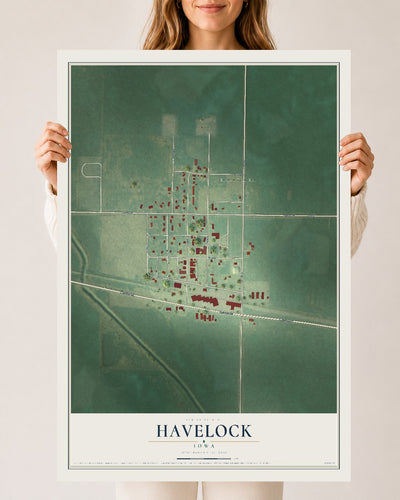Map of Havelock, Iowa, 24 x 36 inch unframed archival matte print