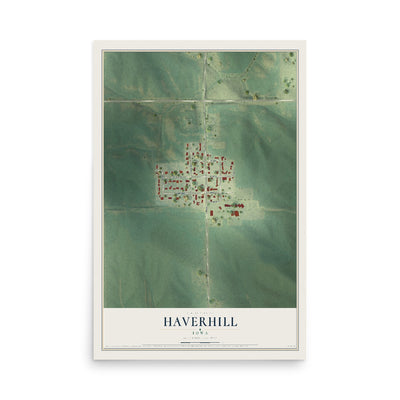 Map of Haverhill, Iowa, 12 x 18 inch unframed archival matte print