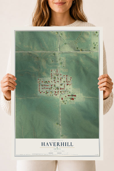 Map of Haverhill, Iowa, 18 x 24 inch unframed archival matte print