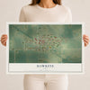 Map of Hawkeye, Iowa, 12 x 18 inch unframed archival matte print