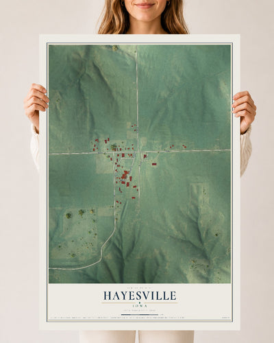 Map of Hayesville, Iowa, 24 x 36 inch unframed archival matte print