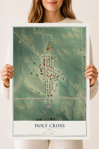 Map of Holy Cross, Iowa, 18 x 24 inch unframed archival matte print