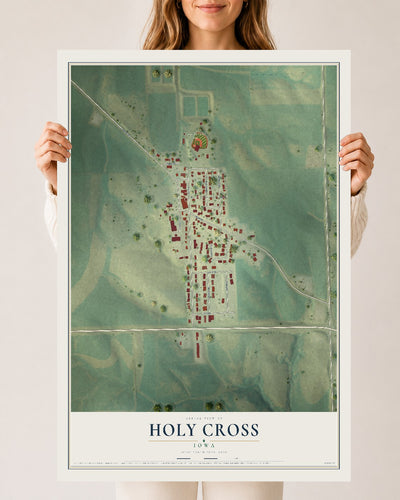 Map of Holy Cross, Iowa, 24 x 36 inch unframed archival matte print