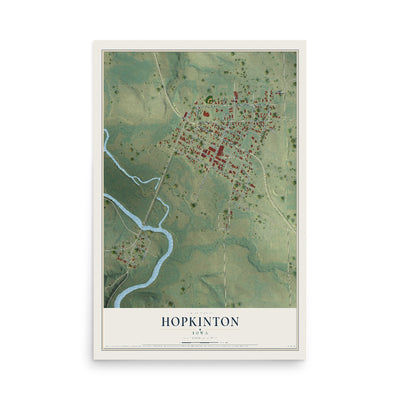 Map of Hopkinton, Iowa, 12 x 18 inch unframed archival matte print