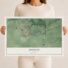 Map of Huxley, Iowa, 12 x 18 inch unframed archival matte print