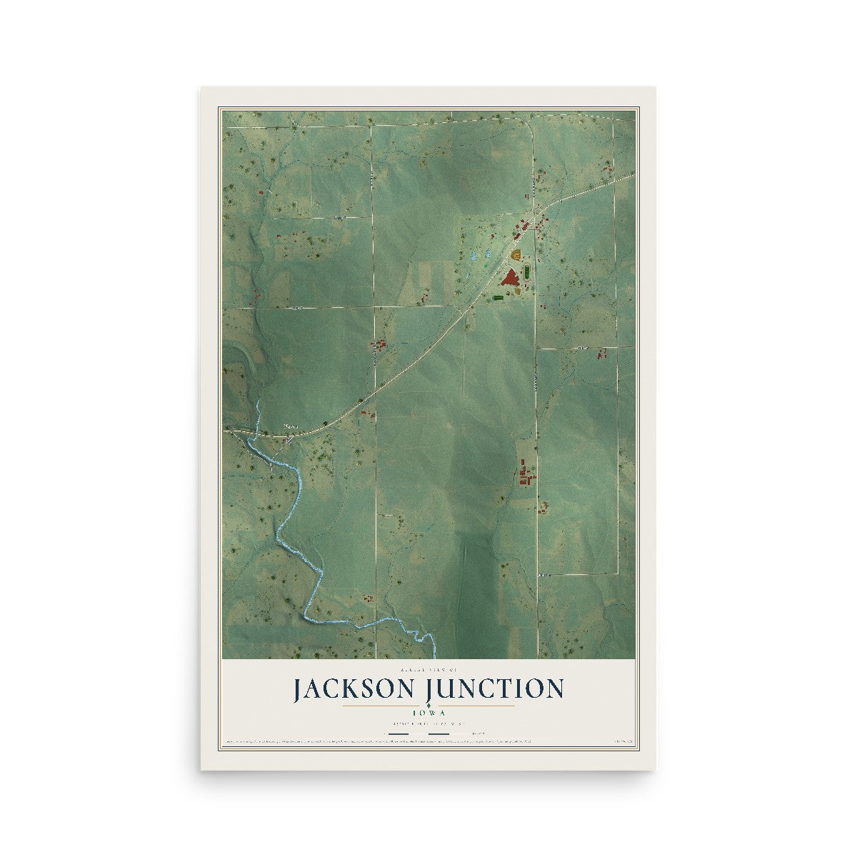 Map of Jackson Junction, Iowa, 12 x 18 inch unframed archival matte print