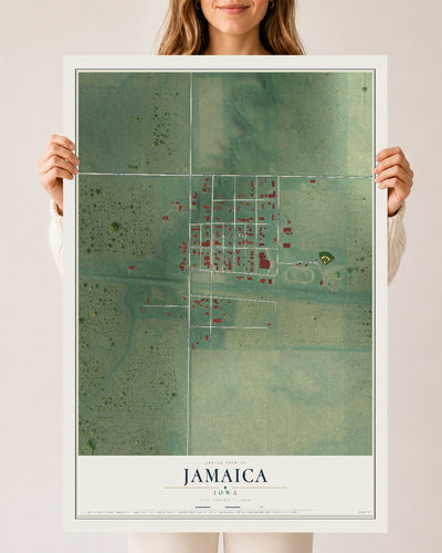 Map of Jamaica, Iowa, 24 x 36 inch unframed archival matte print