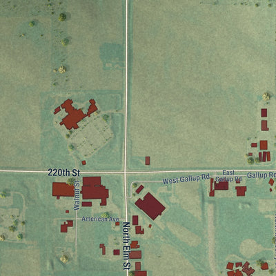 Second close-up of the map of Jefferson, Iowa print showing more streets and buildings
