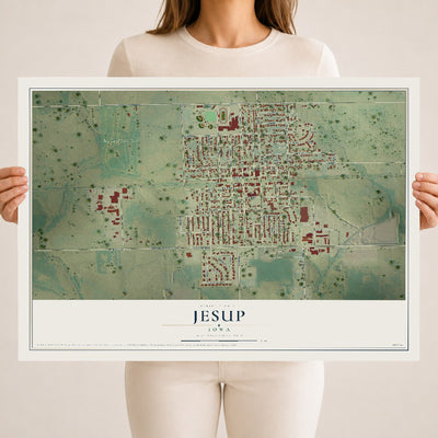 Map of Jesup, Iowa, 18 x 24 inch unframed archival matte print