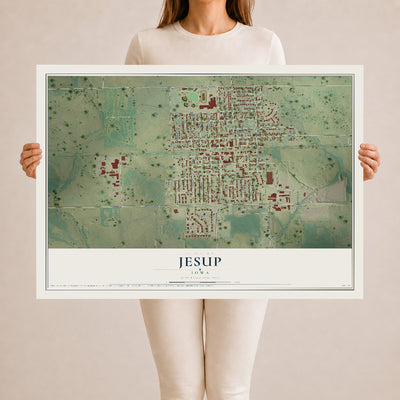 Map of Jesup, Iowa, 24 x 36 inch unframed archival matte print
