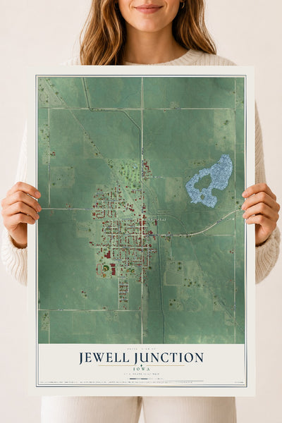 Map of Jewell Junction, Iowa, 18 x 24 inch unframed archival matte print