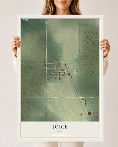 Map of Joice, Iowa, 24 x 36 inch unframed archival matte print