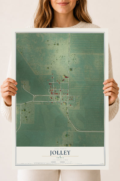 Map of Jolley, Iowa, 18 x 24 inch unframed archival matte print