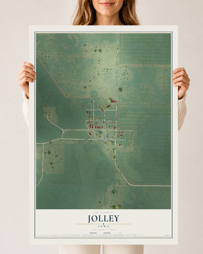 Map of Jolley, Iowa, 24 x 36 inch unframed archival matte print