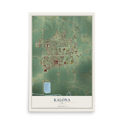 Map of Kalona, Iowa, 12 x 18 inch unframed archival matte print