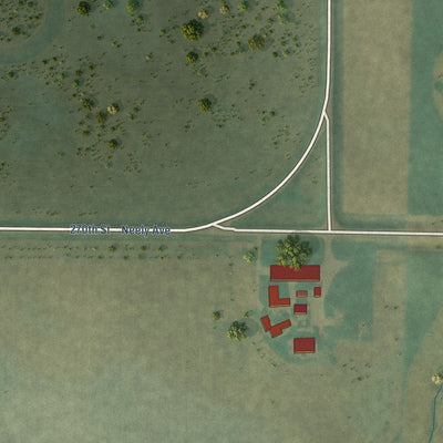 Second close-up of the map of Kamrar, Iowa print showing more streets and buildings
