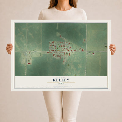 Map of Kelley, Iowa, 24 x 36 inch unframed archival matte print