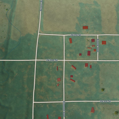 Close-up of the map of Kent, Iowa print showing street and building detail