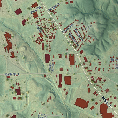 Second close-up of the map of Keokuk, Iowa print showing more streets and buildings
