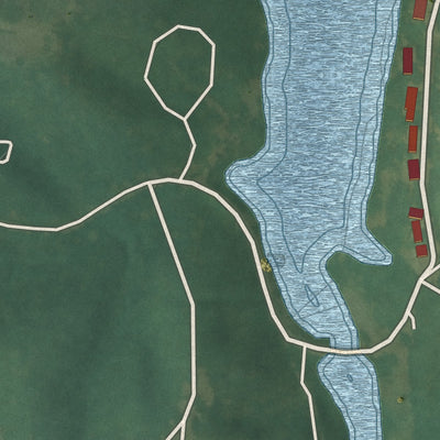 Second close-up of the map of Keomah Village, Iowa print showing more streets and buildings