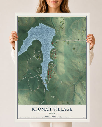 Map of Keomah Village, Iowa, 24 x 36 inch unframed archival matte print
