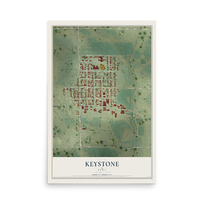 Map of Keystone, Iowa, 12 x 18 inch unframed archival matte print