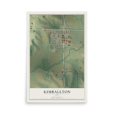 Map of Kimballton, Iowa, 12 x 18 inch unframed archival matte print