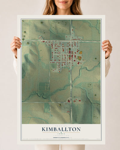 Map of Kimballton, Iowa, 24 x 36 inch unframed archival matte print