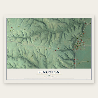 Kingston, Iowa map print, the full design