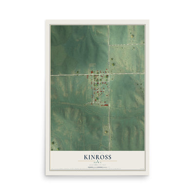 Map of Kinross, Iowa, 12 x 18 inch unframed archival matte print