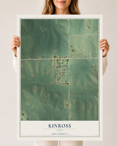 Map of Kinross, Iowa, 24 x 36 inch unframed archival matte print
