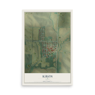 Map of Kiron, Iowa, 12 x 18 inch unframed archival matte print