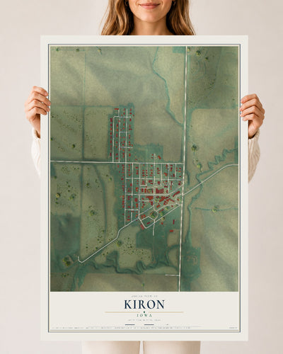 Map of Kiron, Iowa, 24 x 36 inch unframed archival matte print