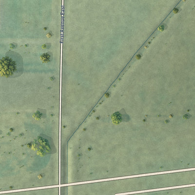 Second close-up of the map of Knierim, Iowa print showing more streets and buildings