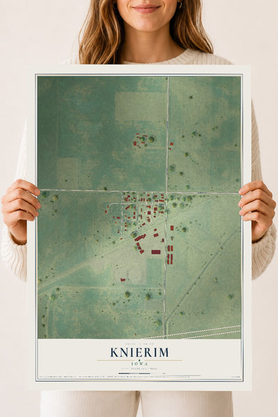 Map of Knierim, Iowa, 18 x 24 inch unframed archival matte print