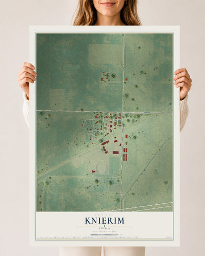 Map of Knierim, Iowa, 24 x 36 inch unframed archival matte print