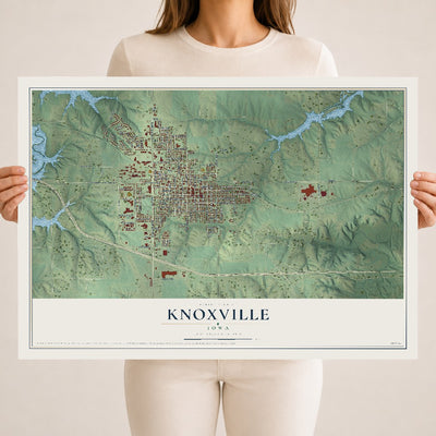 Map of Knoxville, Iowa, 18 x 24 inch unframed archival matte print