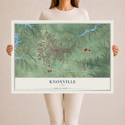 Map of Knoxville, Iowa, 24 x 36 inch unframed archival matte print