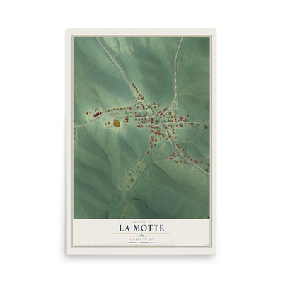 Map of La Motte, Iowa, 12 x 18 inch unframed archival matte print