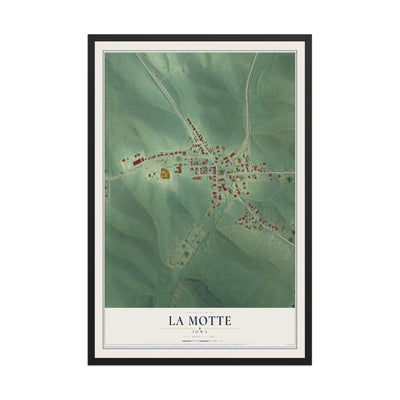 Map of La Motte, Iowa, 12 x 18 inch print in a black wood frame